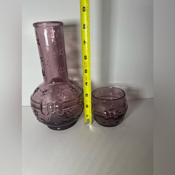VTG Crownford Giftware Purple Amethyst Glass Decanter & Cup Made in ITALY 1983 - Picture 12 of 12